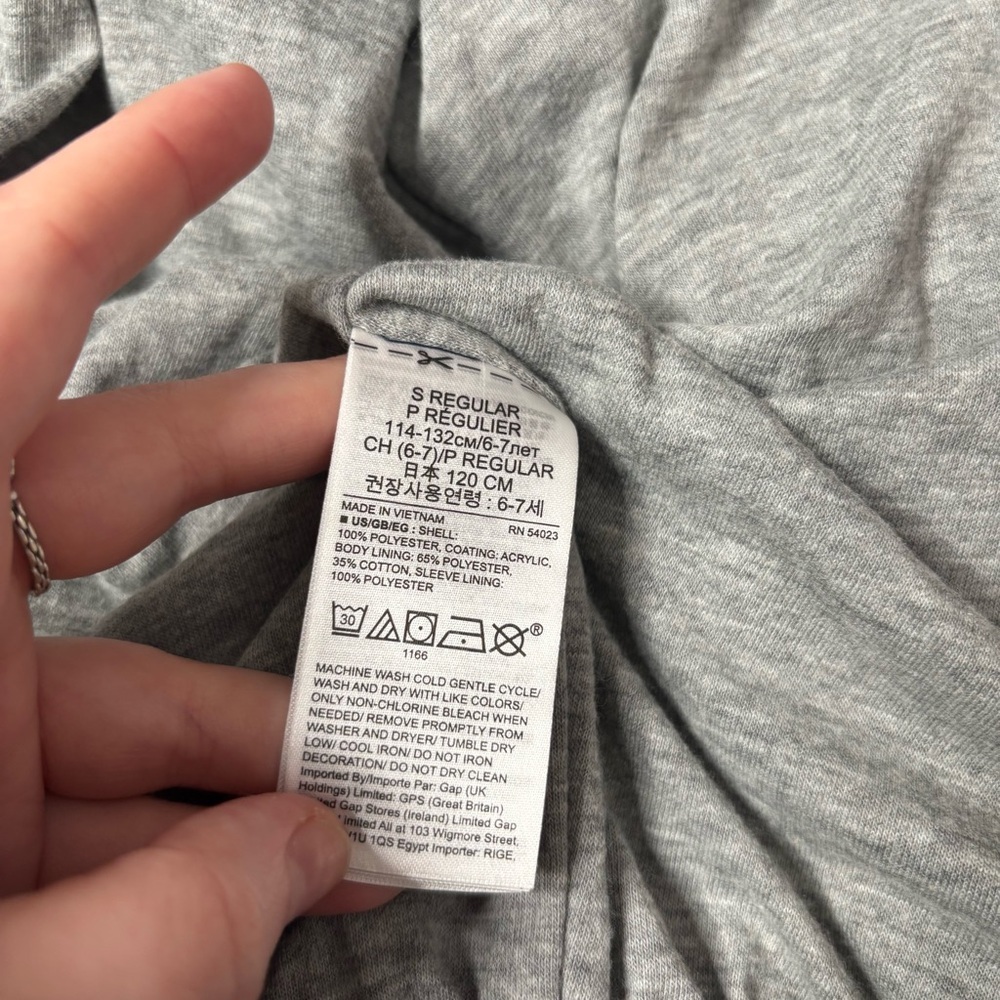Gap Kids True Indigo Windbreaker Hooded Jacket with Zipper Pockets Size Small - Picture 7 of 10